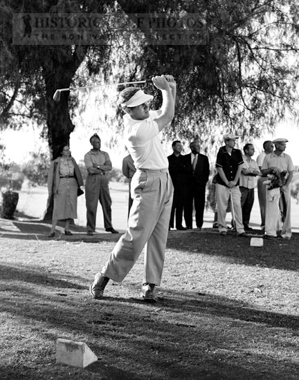 Gene Littler tee shot, Riverside 1953 - Historic Golf Photos